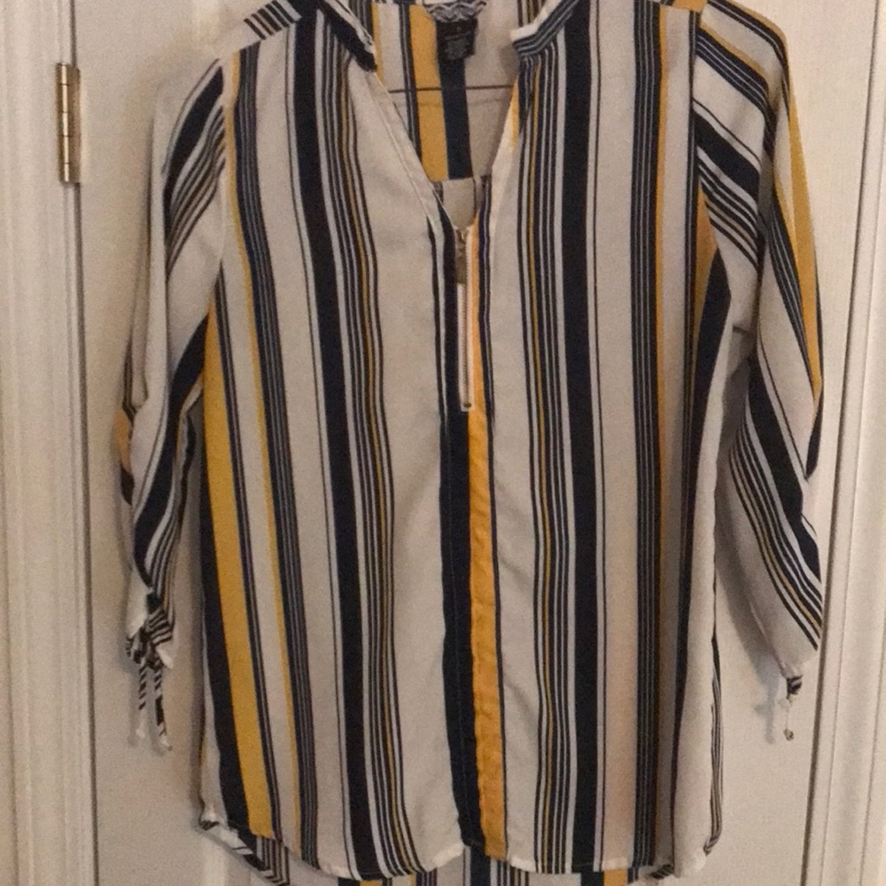 White, Gold, Blue blouse
